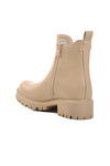 Beige Flexible Fleece Zippered Non-Slip Womens Ankle Boots 23009 Z