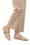 Beige Skin Belted Lightweight Flexible Womens Ballerinas 209166 Z