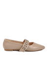 Beige Skin Belted Lightweight Flexible Womens Ballerinas 209166 Z