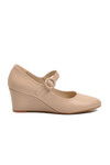 Beige Wedge Heeled Strappy Womens Casual Shoes 312478 Z
