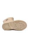 Beige Polar Fleece Lace-Up Zippered Girls Boots 24028 P
