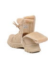 Beige Fur Lined Zippered Non-Slip Sole Girls Boots 24072 F