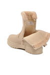 Beige Polar Fleece Zippered Non-Slip Sole Womens Boots 23003 Z