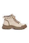 Beige Memory Foam Laced Non-Slip Sole Womens Boots Fade Z