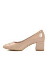 Bej Rugan Kalın Topuklu Kadın Abiye Ayakkabı 695042 Z
