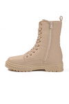 Beige Polar Fleece Zippered Long Non-Slip Sole Womens Boots 23002 Z