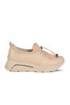 Beige Lock Lace-Up Womens Casual Shoes 1706 Z
