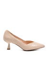 Beige Short Thin Heeled Evening Shoes 357188 Z