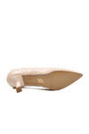 Beige Short Thin Heeled Evening Shoes 357188 Z