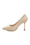 Beige Thin Long Heeled Womens Evening Shoes 448205 Z