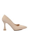 Beige Thin Long Womens High Heel Evening Shoes 665127 Z