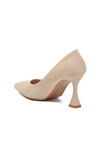 Beige Thin Long Womens High Heel Evening Shoes 665127 Z