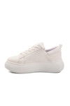 White Thick Sole Lace-Up Unisex Sneakers OZ-03 Z