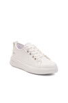 White Lace-Up Light Leather Womens Sneakers 201 G