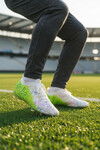 White Neon Green Sock Lace-Up Mens Cleats MK-252-153 M