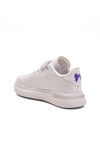 White Patent Leather Glittery Velcro Lightweight Girls Sneakers 2540-26K F