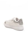 White Glittery Velcro Lightweight Girls Sneakers 2540-26K F