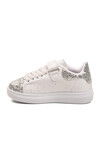 White Glittery Velcro Light Flexible Girls Sports Shoes 2540-26K P