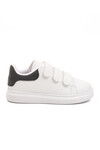 White Black Velcro Lightweight Boys Sports Shoes 2480-26K F
