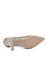 Silver Satin Stone Embroidered Thin Heeled Womens Evening Shoes 248245 Z