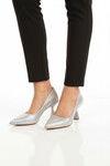 Silver Thin Heeled Womens Evening Shoes 665140 Z