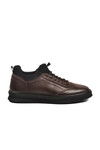 Brown Genuine Leather Large Size Mens Casual Shoes 2517 M