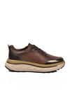 Brown Genuine Leather Lace-Up Mens Sneakers 152-22390 M