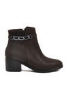 Kahve Fermuarlı Polarlı Kadın Topuklu Bot 325131 Z