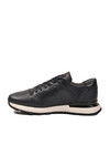 Navy Blue Lace-Up Genuine Leather Mens Sneakers M217 M