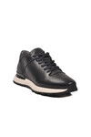 Navy Blue Lace-Up Genuine Leather Mens Sneakers M217 M
