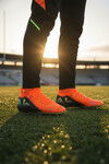 Neon Orange Black Sock Lace-Up Mens Cleats MK-252-153 M