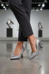 Platinum Thin Heeled Womens Evening Shoes 665140 Z