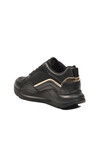 Black Gold Thick Sole Lace-Up Womens Sneakers 051 G