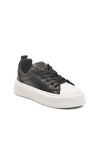 Black White Lace-Up Unisex Sneakers Grov 410 G
