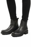 Black Flexible Polar Fleece Zippered Non-Slip Womens Ankle Boots 23009 Z