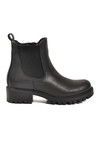 Black Flexible Polar Fleece Zippered Non-Slip Womens Ankle Boots 23009 Z