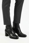 Black Narrow Fit Polar Fleece Zippered High Heel Womens Boots 262325 Z