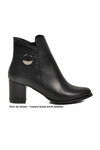 Black Narrow Fit Polar Fleece Zippered High Heel Womens Boots 262325 Z