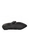 Black Skin Belted Lightweight Flexible Womens Ballerinas 209166 Z