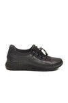 Black Rubber Laced Light Flexible Womens Casual Shoes 293120 Z