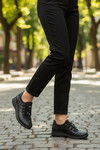 Black Rubber Laced Light Flexible Womens Casual Shoes 293120 Z