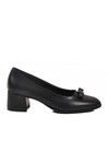Black Skin Bow Ribbon Womens High Heel Shoes 519081 Z