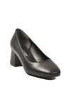 Black Skin Thick Heeled Womens Evening Shoes 695042 Z