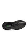 Black Genuine Leather Lace-Up Mens Sneakers 152-22390 M