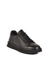 Black Genuine Leather Large Size Mens Casual Shoes 2516 M