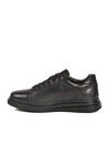 Black Lace-Up Genuine Leather Mens Sneakers 2577 M