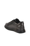 Black Lace-Up Genuine Leather Mens Sneakers 2577 M