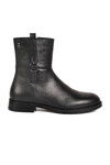 Black Genuine Leather Womens Boots with Polar Fleece Inside 2552701K Z