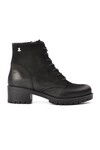 Black Genuine Leather Non-Slip Fleece Inside Womens Boots 3312K Z