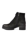 Black Genuine Leather Non-Slip Fleece Inside Womens Boots 3312K Z